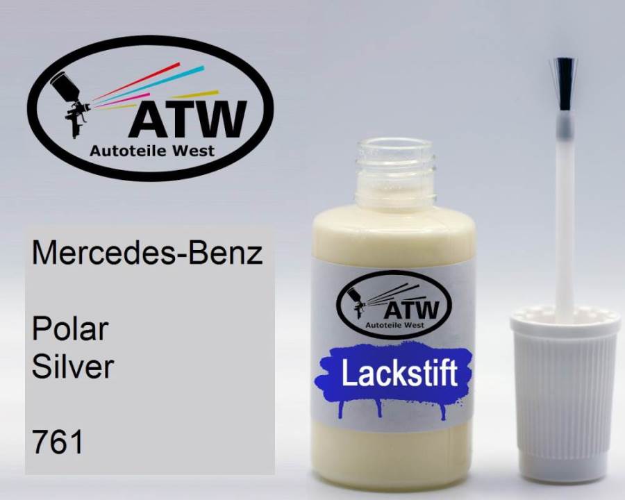 Mercedes-Benz, Polar Silver, 761: 20ml Lackstift, von ATW Autoteile West.